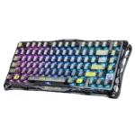 کیبورد بی سیم گیمینگ گراواستار مدل GravaStar Mercury K1 Lite Transparent Black