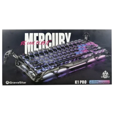 کیبورد بی سیم گیمینگ گراواستار مدل GravaStar Mercury K1 Pro - Galaxy Black
