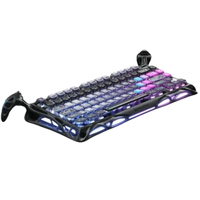 کیبورد بی سیم گیمینگ گراواستار مدل GravaStar Mercury K1 Pro - Galaxy Black