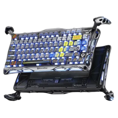 کیبورد گیمینگ گراواستار مدل GravaStar Mercury K1 Pro - Interstellar Silver
