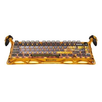 کیبورد گیمینگ گراواستار مدل GravaStar Mercury K1 Pro Special Edition - Battle-Worn Yellow