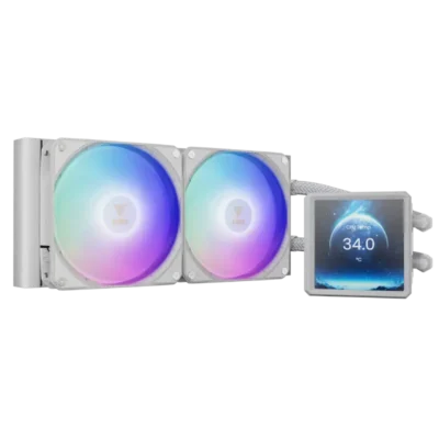 خنک کننده مایع پردازنده گیم دیاس مدل Gamdias AURA GL240 LCD White