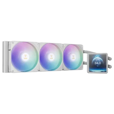 خنک کننده مایع پردازنده گیم دیاس مدل Gamdias AURA GL360 LCD White